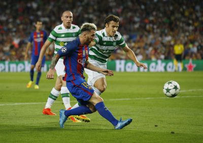 Messi tỏa sáng với cú hat-trick vào lưới Celtic. Photo Courtesy: Reuters