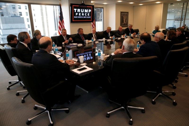 Republican presidential nominee Donald Trump holds a national security meeting with advisors at Trump Tower in Manhattan, New York, U.S., October 7, 2016.  (Photo: Reuters)