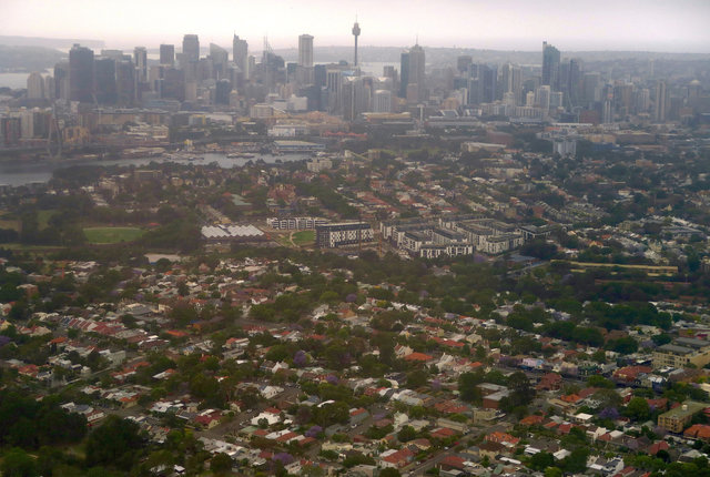 The central business district (CBD) can be seen behind newly built apartment blocks in the Sydney suburb of Glebe, Australia. (Photo: Reuters)