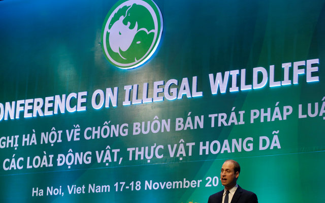 Britain's Prince William speaks at the Conference on illegal wildlife trade in Hanoi, Vietnam November 17, 2016. (Photo: Reuters)