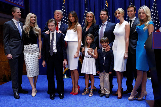 U.S real estate mogul and TV personality Donald Trump poses with his family after formally announcing his campaign for the 2016 Republican presidential nomination during an event at Trump Tower in New York June 16, 2015. (Photo: Reuters/ File Photo)