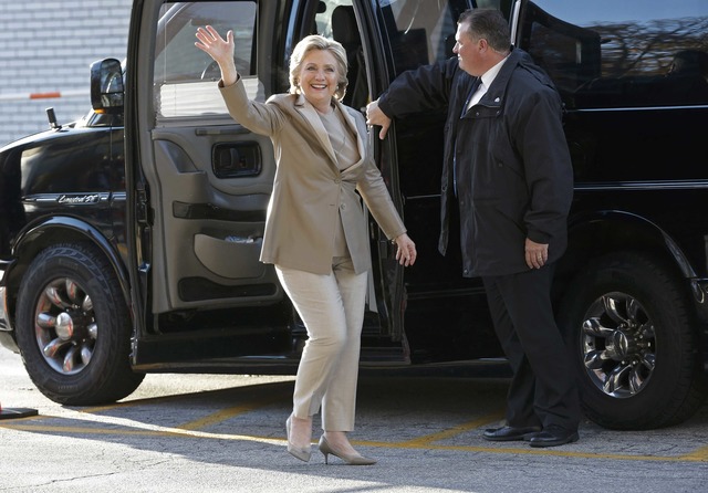 Democratic presidential candidate Hillary Clinton arrives to vote in the US presidential election at Grafflin Elementary School in Chappaqua, New York November 8, 2016. (Photo: Reuters)