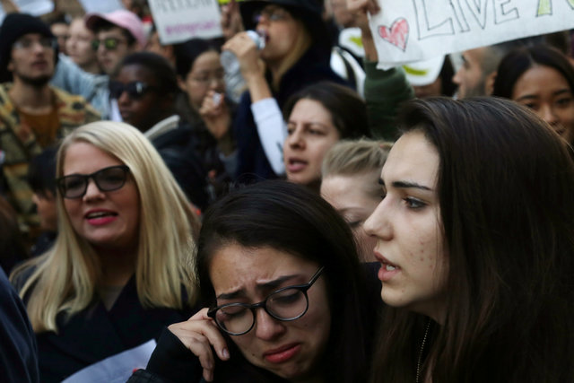 Woman embrace each other during a protest against U.S. President-elect Donald Trump in Manhattan, New York, U.S., November 13, 2016. (Photo: Reuters)