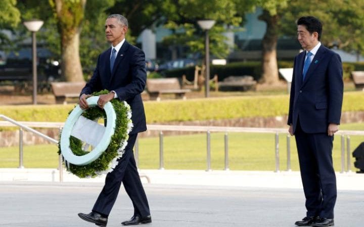 Tổng thống Obama đến Hiroshima hồi tháng 5. Photo Courtesy: Reuters